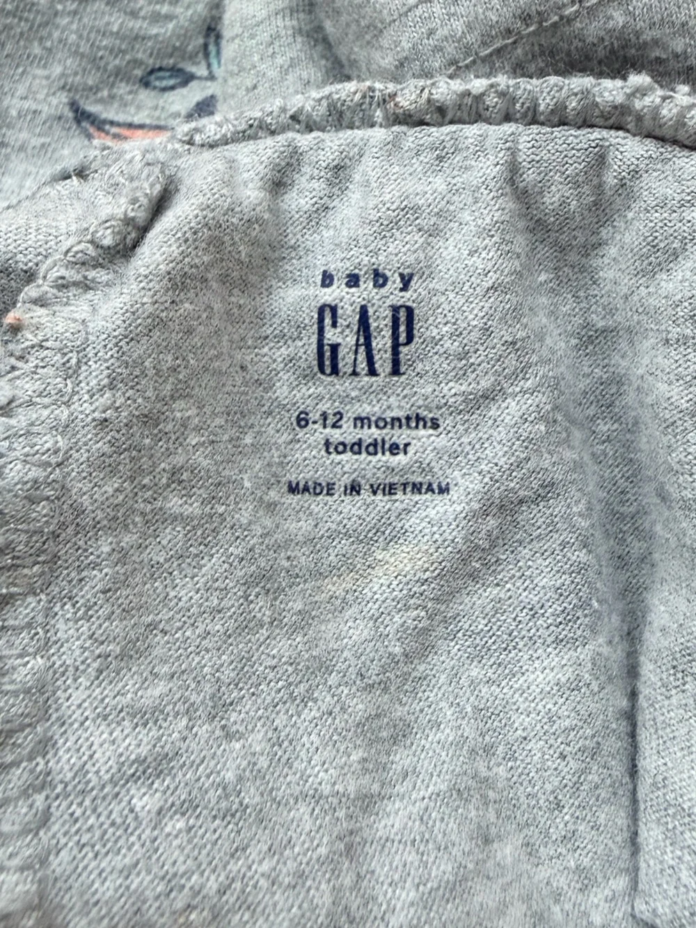 3/$15 GAP Baby Bird Print Cotton Shorts 6-12M Toddler Gray Lounge Shorts Summer